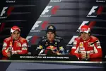 Foto zur News: Felipe Massa (Ferrari), Sebastian Vettel (Red Bull) und Fernando Alonso (Ferrari)