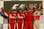 Gallerie: Felipe Massa (Ferrari), Fernando Alonso (Ferrari), Stefano Domenicali (Teamchef) und Lewis Hamilton (McLaren)