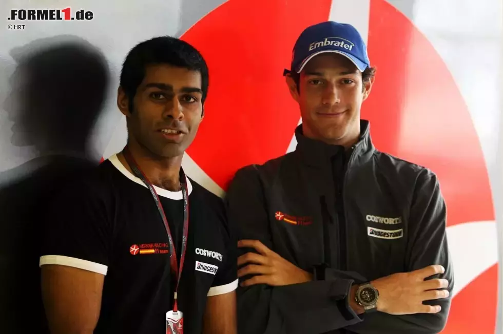 Foto zur News: Karun Chandhok (HRT) und Bruno Senna (HRT)