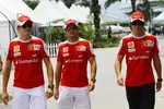 Foto zur News: Giancarlo Fisichella (Ferrari), Felipe Massa (Ferrari) und Fernando Alonso (Ferrari)