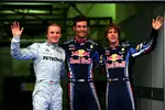 Foto zur News: Nico Rosberg (Mercedes), Mark Webber (Red Bull) und Sebastian Vettel (Red Bull)