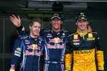 Foto zur News: Sebastian Vettel (Red Bull), Mark Webber (Red Bull) und Robert Kubica (Renault)