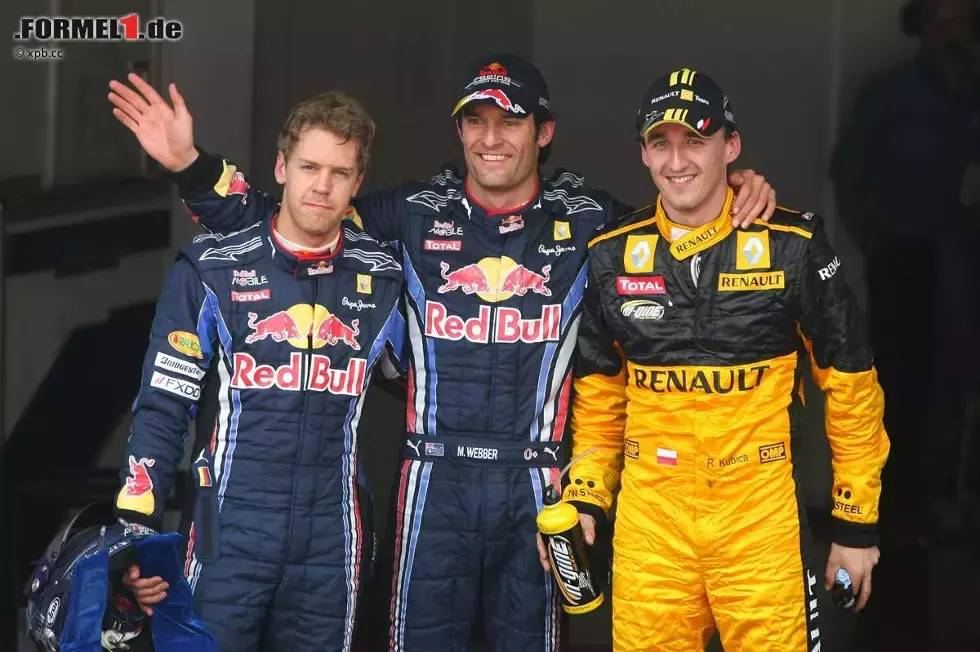 Foto zur News: Sebastian Vettel (Red Bull), Mark Webber (Red Bull) und Robert Kubica (Renault)