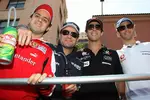 Foto zur News: Felipe Massa (Ferrari), Rubens Barrichello (Williams), Lucas di Grassi (Virgin)  Bruno Senna (HRT)