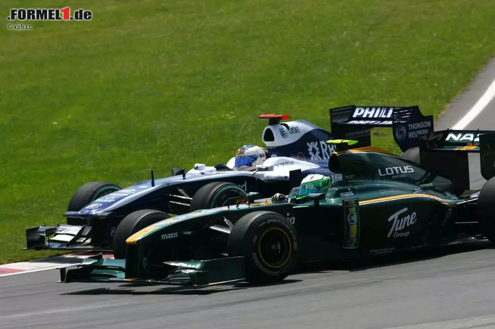 Foto zur News: Rubens Barrichello (Williams) und Heikki Kovalainen (Lotus)