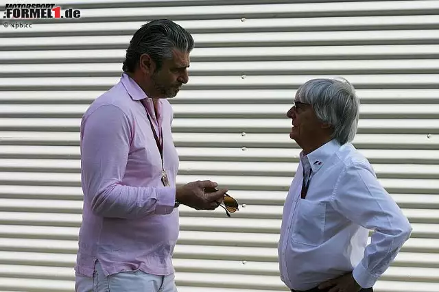 Foto zur News: Bernie Ecclestone mit  Maurizio Arrivabene