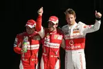 Foto zur News: Felipe Massa (Ferrari), Fernando Alonso (Ferrari) und Jenson Button (McLaren)