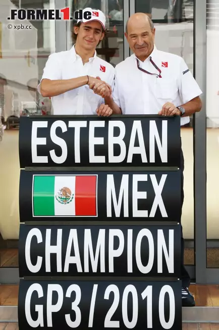 Foto zur News: Erster GP3-Champion Esteban Gutierrez (ART) und Peter Sauber (Teamchef)