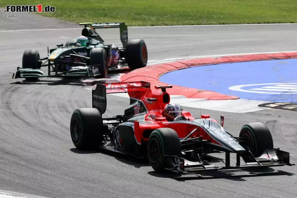 Foto zur News: Timo Glock (Virgin) hielt sich gut vor Heikki Kovalainen (Lotus)