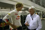 Foto zur News: Sebastian Vettel (Red Bull) und Bernie Ecclestone (Formel-1-Chef)