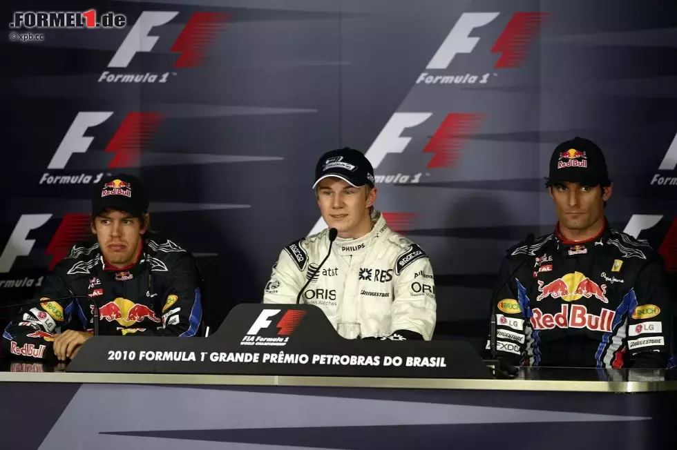 Foto zur News: Sebastian Vettel (Red Bull), Nico Hülkenberg (Williams) und Mark Webber (Red Bull)