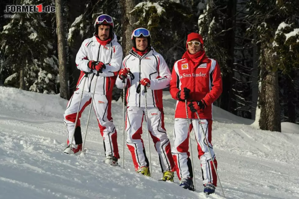 Foto zur News: Fernando Alonso, Giancarlo Fisichella und Jules Bianchi (Ferrari)