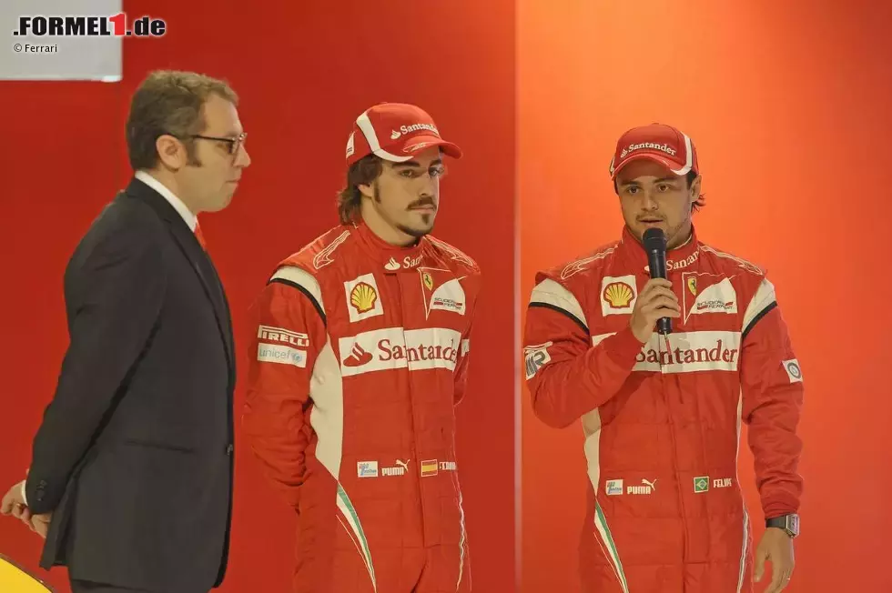 Foto zur News: Stefano Domenicali (Teamchef), Fernando Alonso (Ferrari) und Felipe Massa (Ferrari)