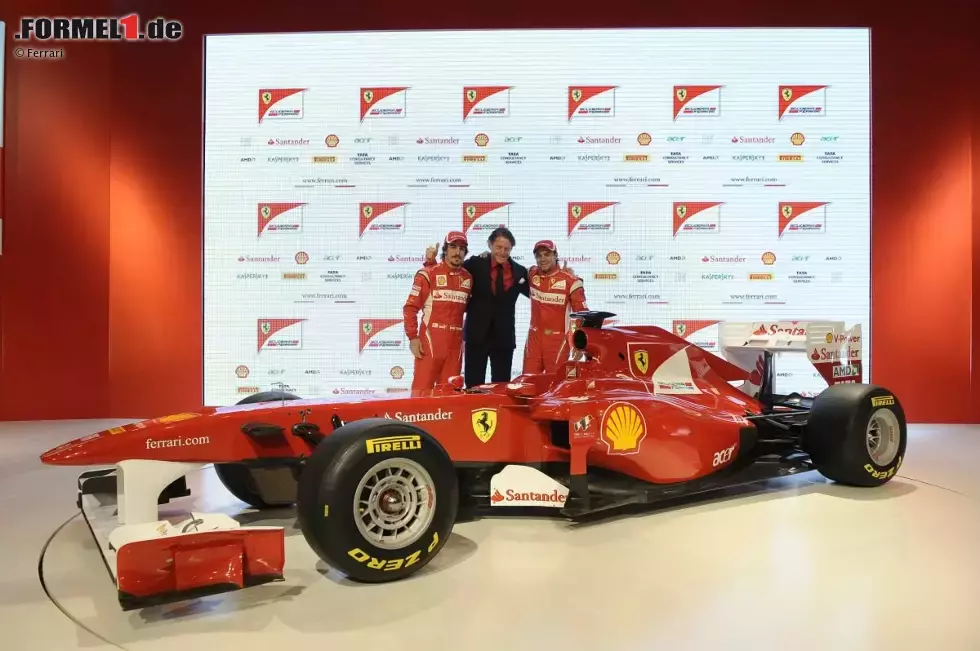 Foto zur News: Fernando Alonso, Lapo Elkann und Felipe Massa (Ferrari)