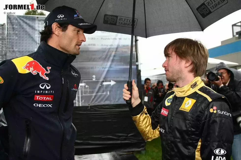 Foto zur News: Mark Webber und Nick Heidfeld (Renault)