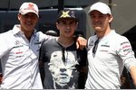 Foto zur News: Michael Schumacher (Mercedes), Jorge Lorenzo (Yamaha) und Nico Rosberg (Mercedes)