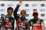 Gallerie: Mark Webber (Red Bull), Sebastian Vettel (Red Bull) und Lewis Hamilton (McLaren)