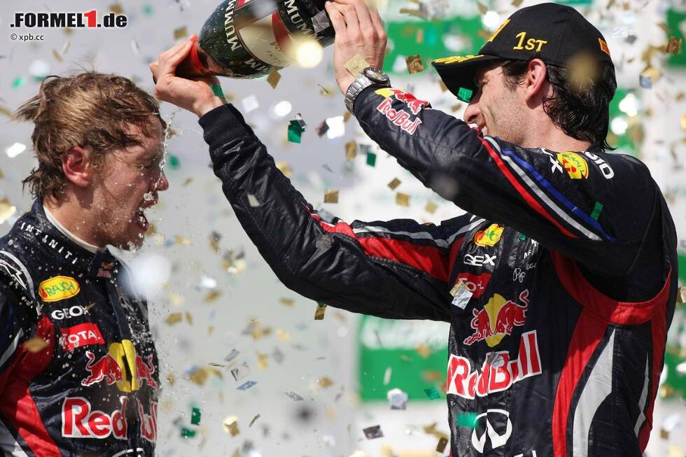 Foto zur News: Sebastian Vettel (Red Bull)und  Mark Webber (Red Bull)