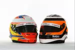 Foto zur News: Helme von Paul di Resta und Nico Hülkenberg (Force India)