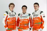 Foto zur News: Nico Hülkenberg , Jules Bianchi und Paul di Resta (Force India)