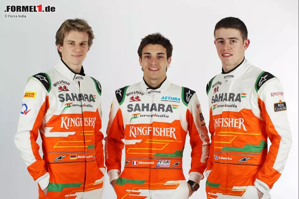 Foto zur News: Nico Hülkenberg , Jules Bianchi und Paul di Resta (Force India)