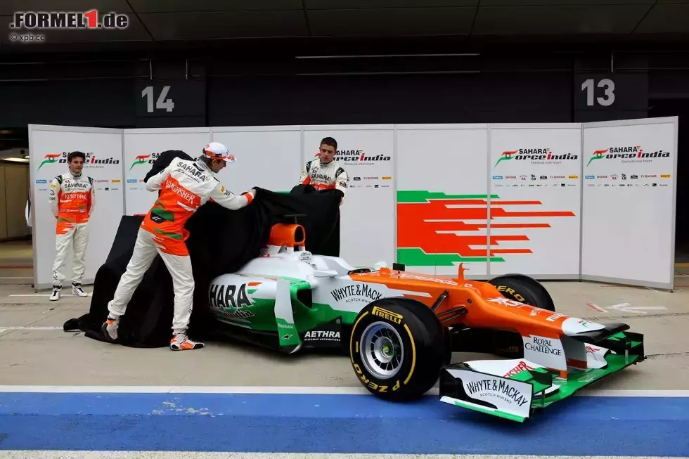 Foto zur News: Jules Bianchi, Paul di Resta und Nico Hülkenberg (Force India)