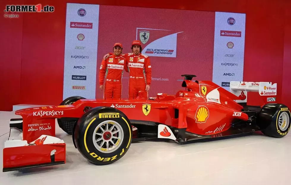 Foto zur News: Felipe Massa, Fernando Alonso und der Ferrari F2012