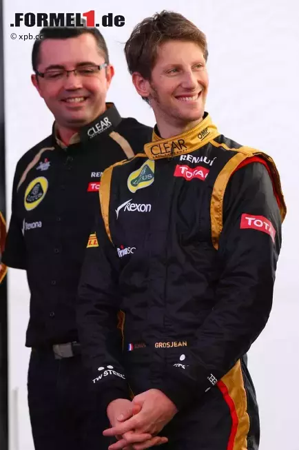 Foto zur News: Eric Boullier und Romain Grosjean (Lotus)