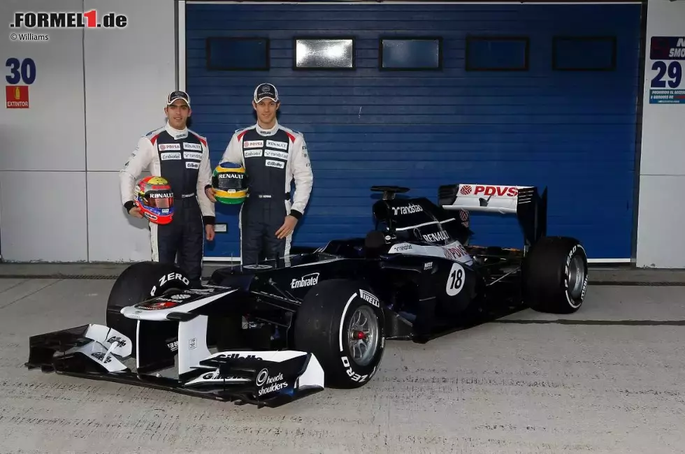 Foto zur News: Bruno Senna und Pastor Maldonado mit dem neuen Williams-Renault FW34