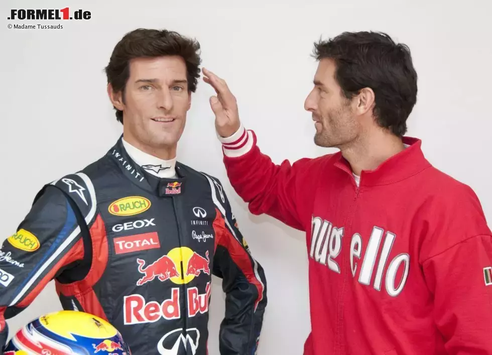 Foto zur News: Mark Webber (Red Bull) mit seiner Wachsfigur bei Madame Tussauds