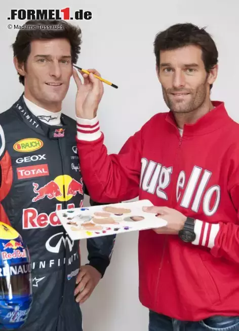 Foto zur News: Mark Webber (Red Bull) mit seiner Wachsfigur bei Madame Tussauds