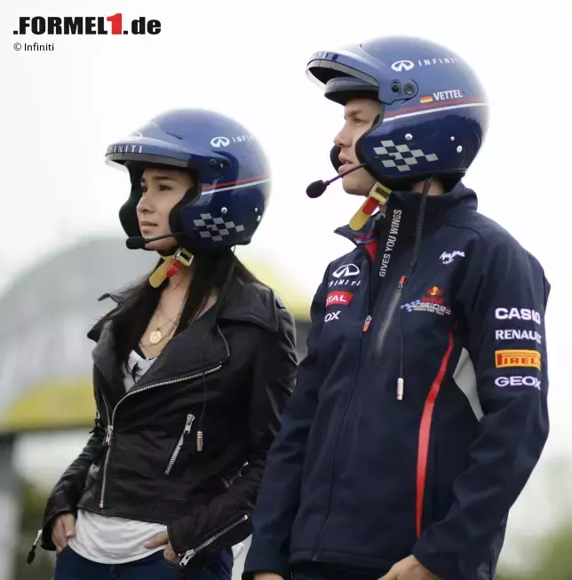 Foto zur News: Celina Wade und Sebastian Vettel (Red Bull) bei Martial-Arts-Filmdreharbeiten