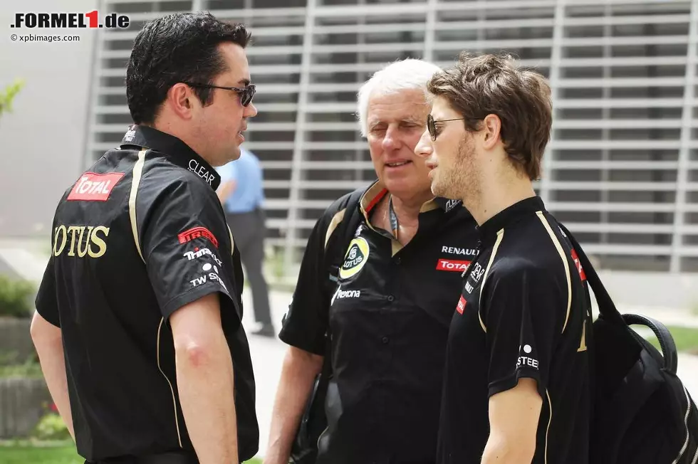 Foto zur News: Eric Boullier mit Romain Grosjean (Lotus)