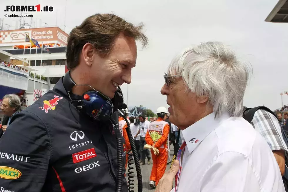 Foto zur News: Christian Horner (Teamchef) und Bernie Ecclestone (Formel-1-Chef)