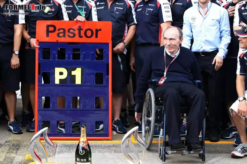 Foto zur News: Frank Williams (Teamchef) und Pastor Maldonado (Williams)