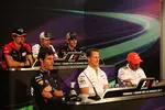 Gallerie: Donnerstags-Pressekonferenz mit Charles Pic (Marussia), Pastor Maldonado (Williams), Romain Grosjean (Lotus), Mark Webber (Red Bull), Michael Schumacher (Mercedes) und Lewis Hamilton (McLaren)