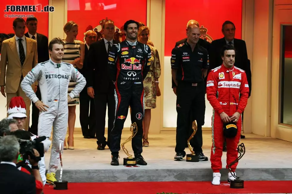 Foto zur News: Nico Rosberg (Mercedes), Mark Webber (Red Bull) und Fernando Alonso (Ferrari)