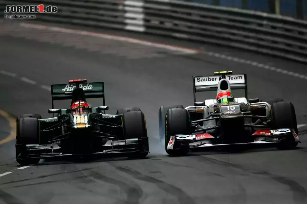 Foto zur News: Heikki Kovalainen (Caterham) und Sergio Perez (Sauber)