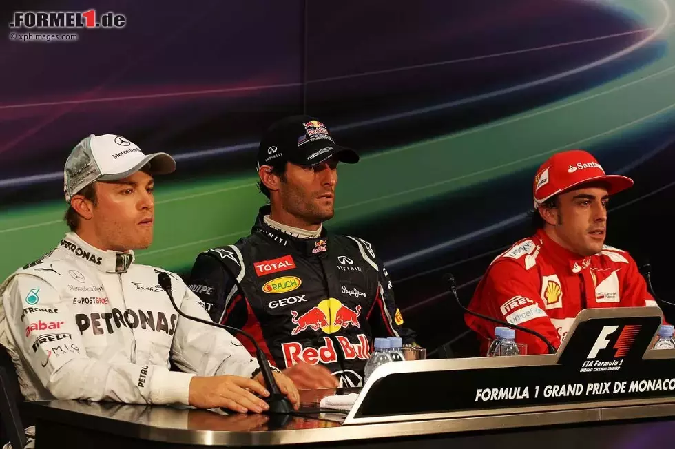 Foto zur News: Nico Rosberg (Mercedes), Mark Webber (Red Bull) und Fernando Alonso (Ferrari)