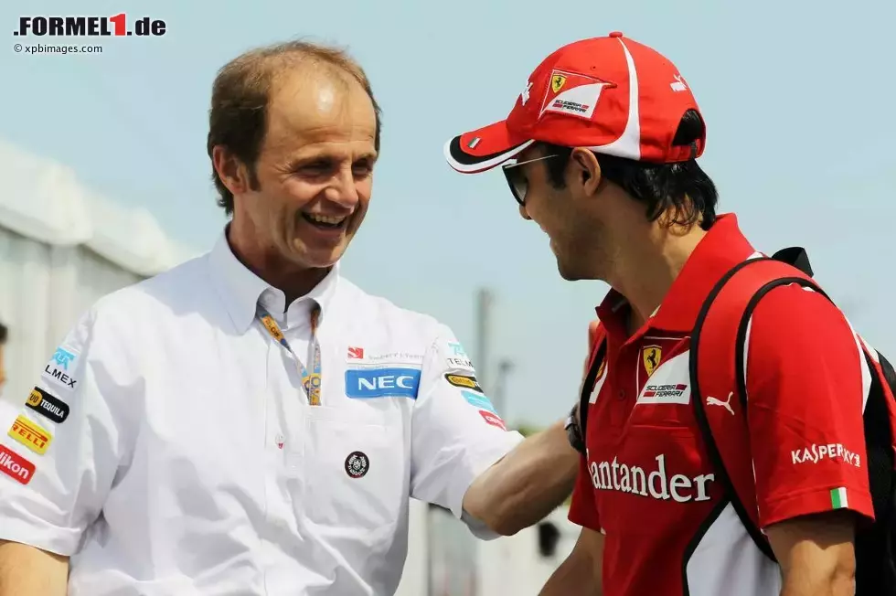 Foto zur News: Sauber-Physiotherapeut Josef Leberer und Felipe Massa (Ferrari)