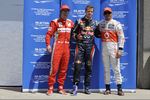Gallerie: Fernando Alonso (Ferrari), Sebastian Vettel (Red Bull) und Lewis Hamilton (McLaren)