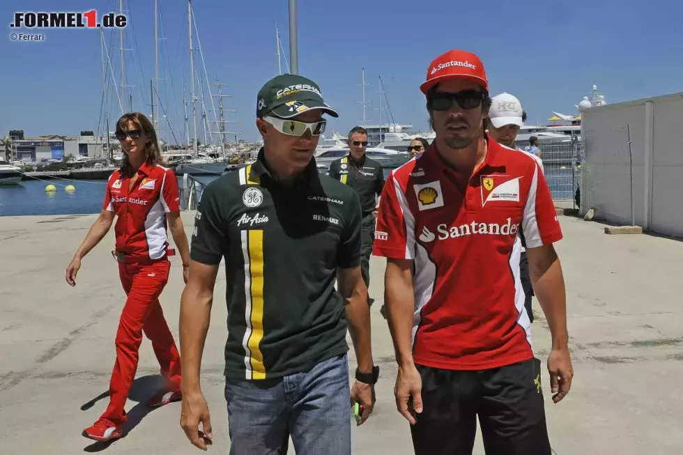 Foto zur News: Heikki Kovalainen (Caterham) und Fernando Alonso (Ferrari)