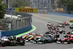 Foto zur News: Paul di Resta (Force India), Nico Hülkenberg (Force India), Nico Rosberg (Mercedes) und Fernando Alonso (Ferrari)