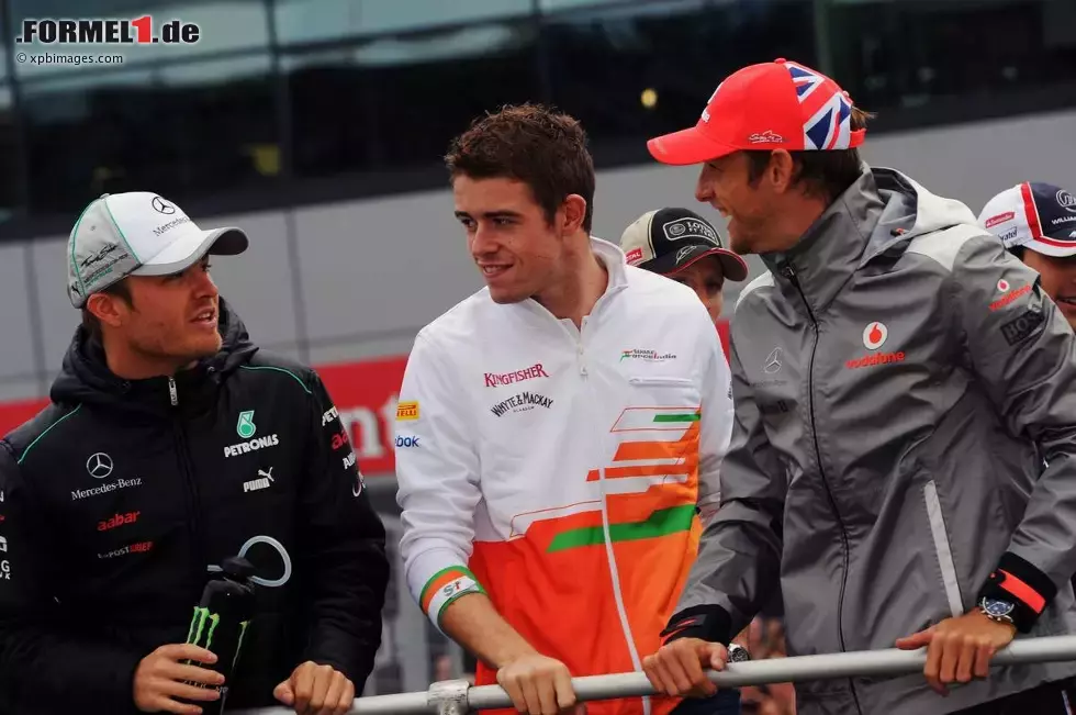 Foto zur News: Nico Rosberg (Mercedes), Paul di Resta (Force India) und Jenson Button (McLaren)