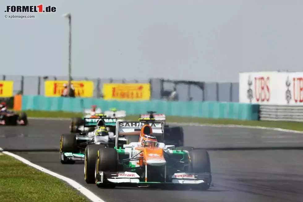 Foto zur News: Nico Hülkenberg (Force India) und Nico Rosberg (Mercedes)