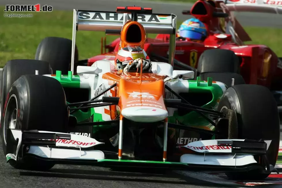 Foto zur News: Jules Bianchi (Force India) und Fernando Alonso (Ferrari)