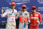 Gallerie: Die Schnellsten im Qualifying: Lewis Hamilton (McLaren), Jenson Button (McLaren) und Felipe Massa (Ferrari)