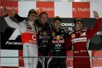 Foto zur News: Jenson Button (McLaren), Sebastian Vettel (Red Bull) und Fernando Alonso (Ferrari)