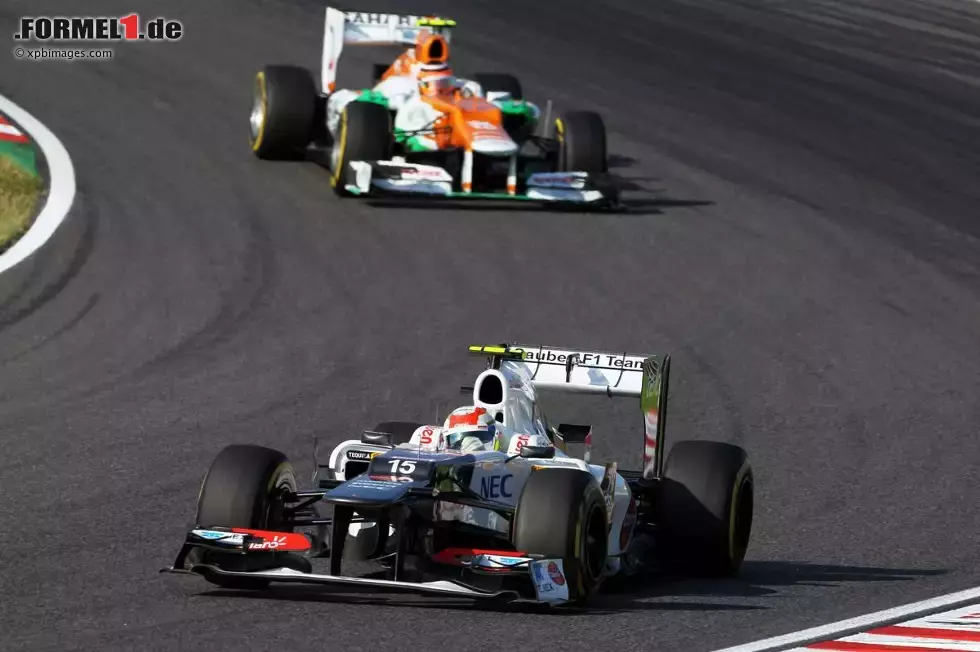 Foto zur News: Sergio Perez (Sauber) und Nico Hülkenberg (Force India)