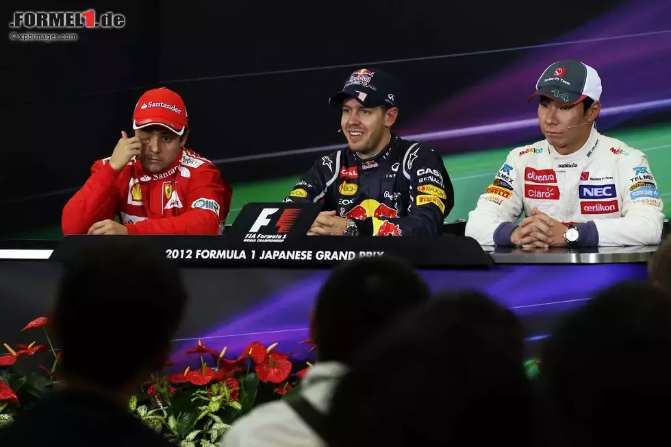 Foto zur News: Felipe Massa (Ferrari), Sebastian Vettel (Red Bull) und Kamui Kobayashi (Sauber)